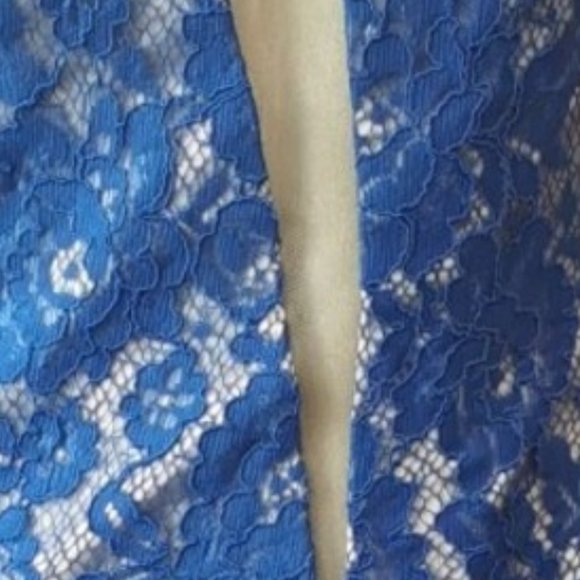 Royal blue size 4 fitted prom/formal gown with unique neckline - Picture 3 of 3